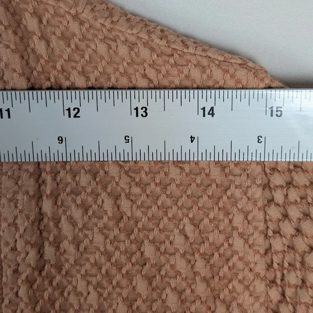 C.M.C Open Cardigan Women M Taupe‎ Lagenlook Boho Chic Smocked Waffle Cozy USA